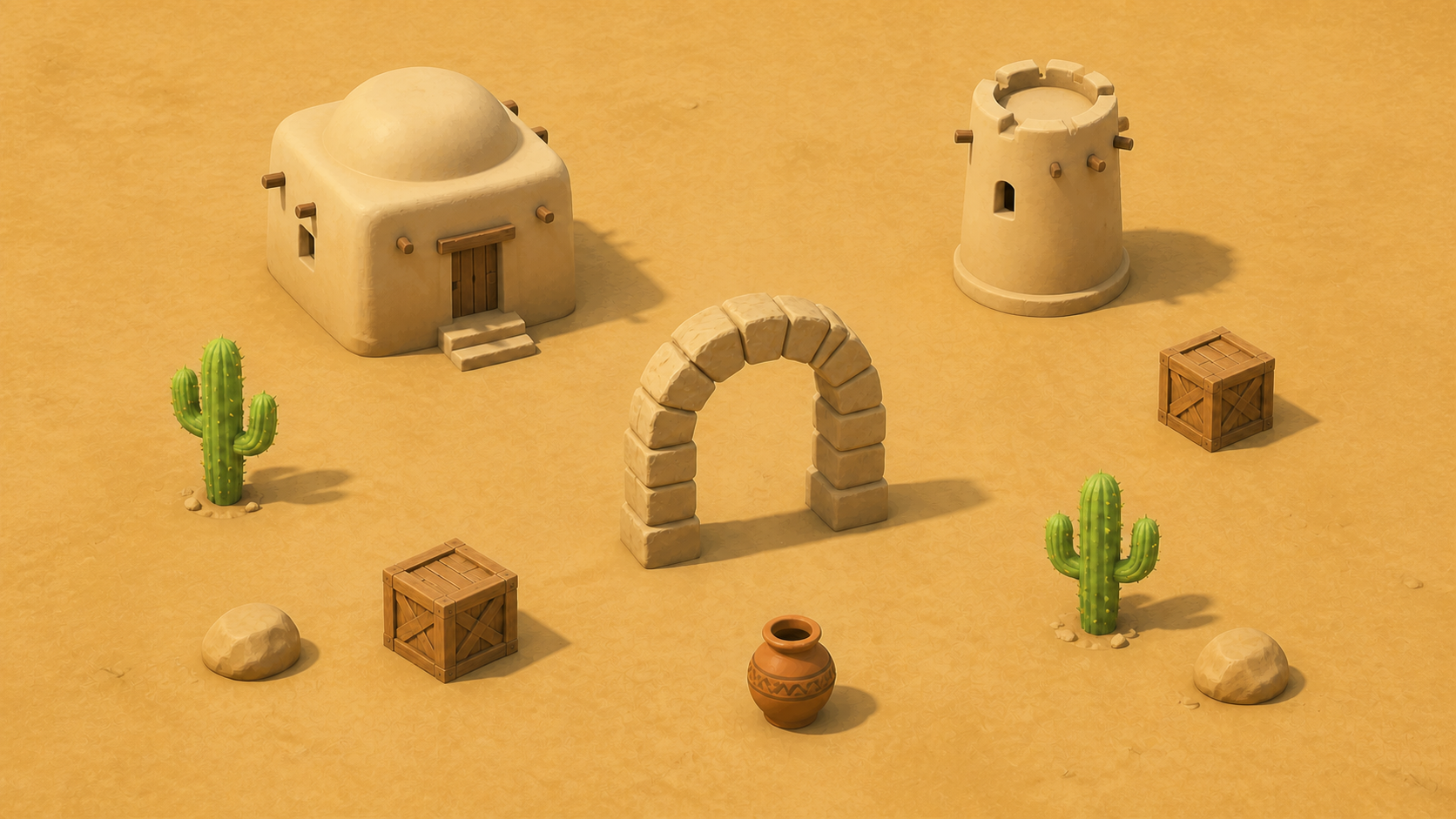 Desert Village reference image