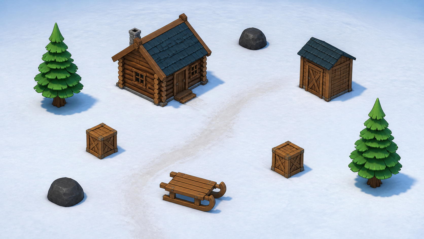 Snowy Cabins reference image
